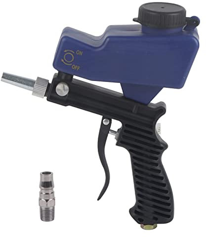 QQXUAN Sand Blaster Gun Kit, 70-150 PSI 6000RPM Gravity Air Sand Blaster Handheld Gun Tool, Sandblaster Gun for Paint and Rust Remover for Metal, Wood and Glass Etching, Dirt, Paint Stripper