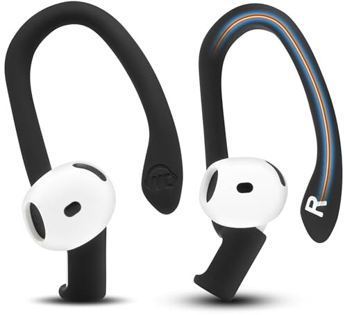 WC HookZ – Verstellbare Over-Ear-Haken für AirPods 4 | Von Wicked Cushions | Formbarer Kern für individuelle Passform, sicher und bequem, zum Patent angemeldet | Black