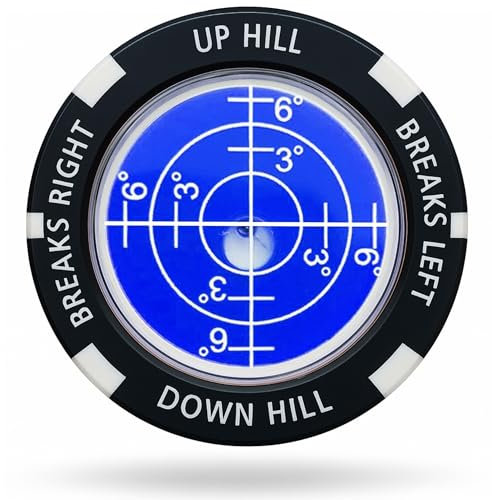 Fraser Fitness Golf Green Reader Level Ball Marker with High Precision Putting Green Reading Aid | Level Head Golf Marker With Bubble Level Golf Secret Santa| True Aim Ball Marker (Premium Blue)