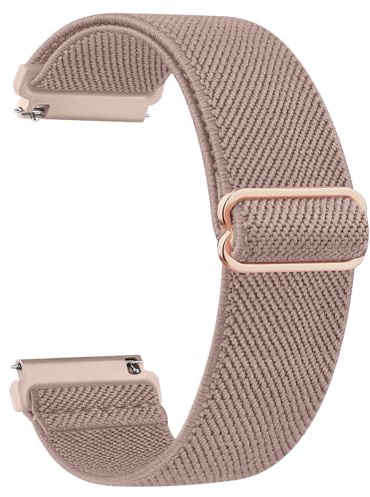Tobfit Regolabile Elastico Sgancio Rapido Cinturino Orologio in Nylon per Uomo Donna, 20mm 22mm Cinturino per Samsung/Garmin/Fossil/Amazfit/Huawei/Xiaomi/Suunto (Rosa, 20MM)
