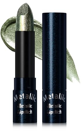 Glitzer-Lippenstift Dunkelgrün, Metallic Glitter Matte Lipstick für Frauen | Diamond Shimmer Lippenstift mit Cremige Textur, Hochpigmentiert Not-Stick Cup Lip Tint Lipgloss Makeup, Wasserfest Langlebig