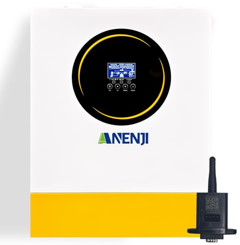 Aninerel 11000W Solar Hybrid Wechselrichter 48Vdc zu 230Vac Reiner Sinus Wechselrichter mit 2 MPPT Solarladeregler, Max PV-Eingangsspannung 500V, Kann ohne Batterie betrieben Werden, mit WiFi-Modul