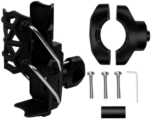 Fleymu Support Gourde Vélo, Porte-Bidon Vélo Adjustable 360° - pour Bouteilles de 32 à 77mm de Diamètre - Fixation Universelle sur Cadre ou Guidon - Compatible VTT, Vélos Electrique, Poussette