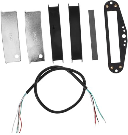 Humbucker Tonabnehmer Satz 1 Satz Schwarz für E-gitarre und Akustikgitarre | Metall und Kunststoff, Selbstgemacht Bausatz mit Kabelbaum, Kompatibel mit Lautstärke und Tonreglern