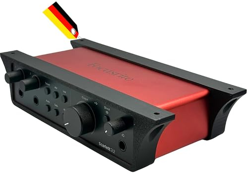 MECHONIX Table Mount for Focusrite Scarlett 2i2 4th Generation, Under-Desk Mount, Audio Interface Mount, Black, Plastic, Made in Germany