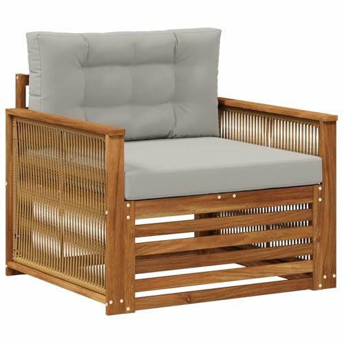 vidaXL Outdoor Mittelsofa Natur, Gartenmöbel, modernes Outdoor-Sofa, modulare Lounge, Elegante Terrassen-Sitze