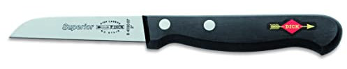 F. DICK Gemüsemesser, Superior (Messer mit Klinge 7 cm, X55CrMo14 Stahl, nichtrostend, 56° HRC) 84030072, Schwarz