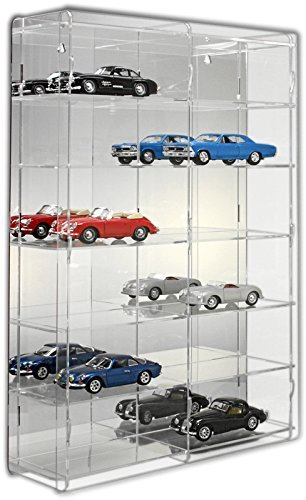 SORA Vetrina espositiva per modellini auto in scala 1:24 con pannello posteriore a specchio