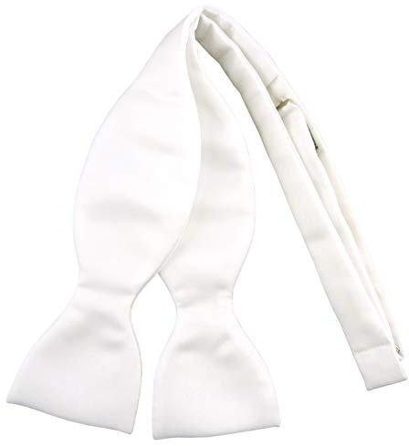 TigerTie Selbstbinder Seidenfliege in creme weiss einfarbig Uni, Spitzenqualität, Querbinder 100% Seide + Aufbewahrungsbox