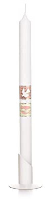 Wiedemann 167027.016 Taufkerze, Wachs, Rosa, 41, 5 x 3, 00 x cm, 1 Einheiten