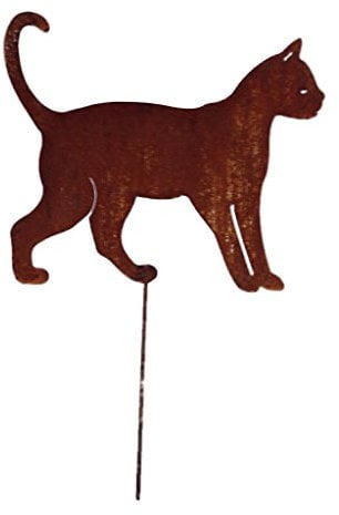 Crispe home & garden Gartenstecker Edelrost - laufende Katze groß - Höhe 29 cm