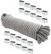 Dreamprint Expanderseil 30 m Grau 10 mm Gummiseil Gummischnur Spannseil Planenseil Gummileine elastisches Seil mit 20x Würgeklemmen