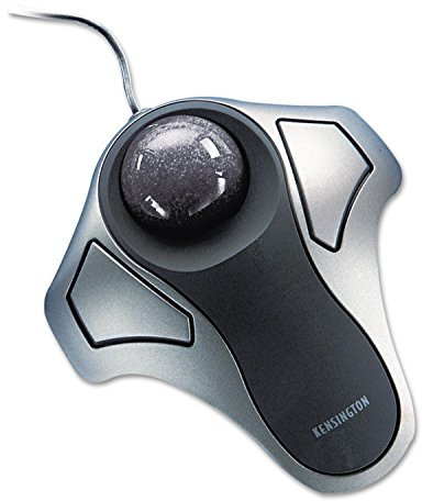 GBC Optical Orbit Trackball Mouse, Two-Button, Black/Silver