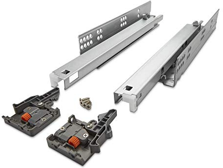 SOTECH 1 Paar FullSlide Vollauszüge UV2-35-K1D-L550-SC für Holzschublade 550 mm Schubkastenauszüge belastbar bis 35 Kg | mit SoftClose Schubkastenauszüge für Holzschublade belastbar bis 35 Kg
