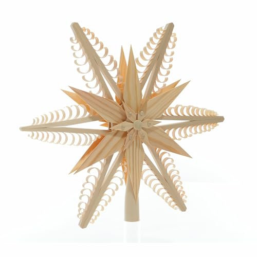 Rudolphs Schatzkiste Baumschmuck Christbaumspitze Mitte mit 2 Sterne(Beidseitig) BxHxT=32x32x5cm NEU Weihnachten Christbaum Baum Spitze Holzschmuck Holz Seiffen Erzgebirge Dekoration