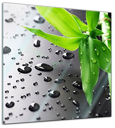 Bilderdepot24 Glasbild - Frischer Bambus - 30x30 cm - Deko Glas - Wandbild aus Glas - Bild auf Glas - moderne Glasbilder - Glasfoto - Echtglas