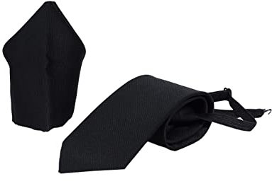 PB Pietro Baldini Krawatte mit Einstecktuch bereits gebunden - elegantes Rippen Finish - Krawatte mit Knoten