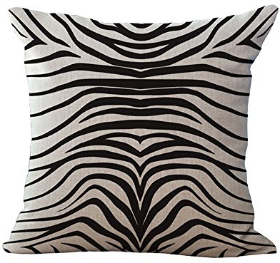 Hengjiang Tier-Texturen Serie Kissenbezug Baumwolle Sofa Dekor Throw Kissenbezug Zierkissenbezug Tiermuster (Zebra Muster 08)