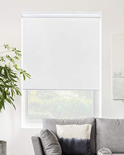 CHICOLOGY Roller Shades - Cordless Window Blinds, Blackout Byssus White, 29W x 72H