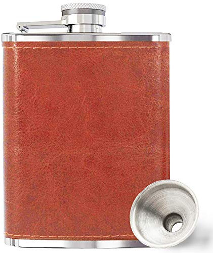 Flasque sirène en acier inoxydable de 237 ml avec flasque pour liqueur pour femme, flasque à whisky pour femme, excellente idée cadeau (marron)