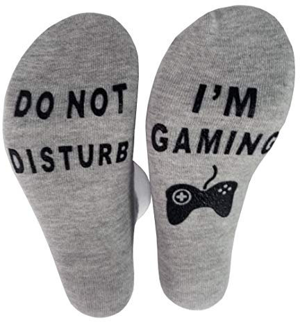 FGFD&OU Calze per Donna e Uomo Inverno Migliori Calzini di Natale del Regalo Calzini, Do Not Disturb calza, I'm Gaming ' Calze (Grigio, 39-46)