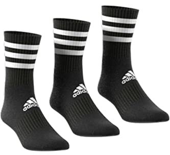 adidas Unisex 3 paar strepen Cushion Crew Socken, Black/Black/Black, S EU