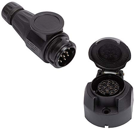 ETUKER Spina E Presa Rimorchio 13 Poli, 12V Spina Rimorchio 13 Poli & Presa Rimorchio 13 Poli, Impermeabile Spina Presa Rimorchio Connettori, per Rimorchio/Autocarro/RV/Barca/Caravan Connettori