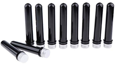 Tubayia 10 Stück 50ml Kunststoff Reagenzgläser Nachfüllbare Fläschchen Behälter für Süßigkeiten, Badesalz, Perlen (Schwarz)