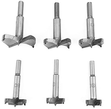 Forstner Bohrer Set 6 Stück 30mm 35mm 40mm 45mm 50mm 60mm Hochfester Stahl Flachflügellochbohrer Holzbearbeitungsbohrer