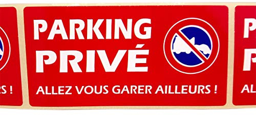 30 étiquettes 5 x 10 cm PARKING PRIVÉ pour véhicule garé sur place privée | Autocollants pour sensibiliser les conducteurs garés sur places réservées ou privées