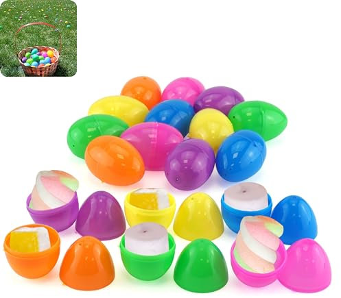 18 Stück Ostereier, Osterdekoration Geschenke, Überraschung Ostereier Jagd Snap-Open befüllbare Kunststoffeier Osterbasteln - Größe: 4,4 cm