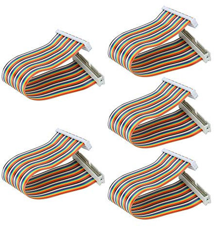 GPIO Cable, 5Pcs 20cm Male to Female 40pin GPIO Ribbon Cable Wire Computer Accessories 20cm for Connection 3.5 LCD Screen(Male to Female)