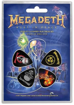 MEGADETH PLEKTRUMSET GUITAR PICK SET # 1 RUST IN PEACE 5 STÜCK PLEK PLEKTRUM