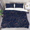 MisikaEU 3 Pieces Polyester Duvet Cover Set,100% Natural Fabric Bedding, Chic Elegant Rose Gold Navy Blue Pattern Morden Style With Zipper Closure