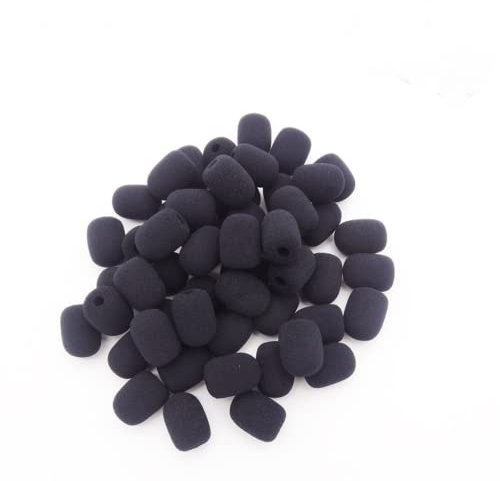 SPORTARC Lot de 100 protections en mousse pour microphones à revers et micro-casque, noir