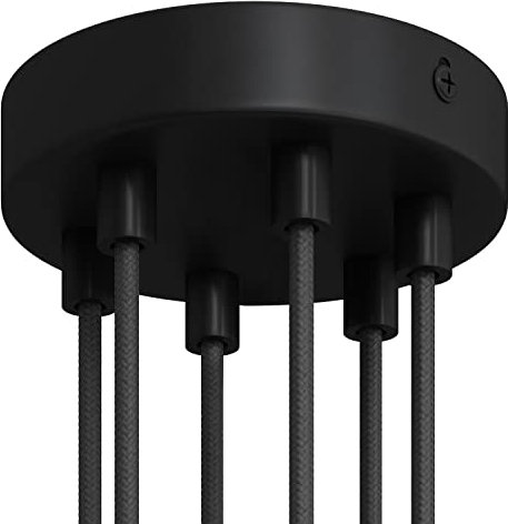 creative cables - Kit zylindrischer Metall-Lampenbaldachin mit 6 Löchern - Zylindrisch, Schwarz