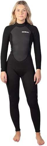 Gul Womens Response 3/2mm Flatlock Back Zip Wetsuit - Black - Easy Stretch