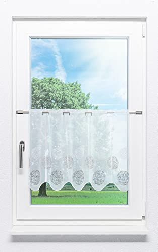 LYSEL Scheibengardine Kringel Muster (Bx H) 128cm * 45cm Braun/grau-braun