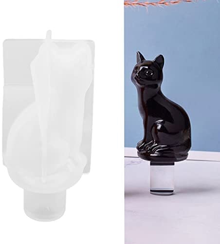 Hztyyier 1Pc Bottle Stopper Resin Mold DIY Cat Shape Silicone Wine Stopper Casting Mold Reusable Decorative Easy Demolding Wine Bottle Stopper Resin Mold