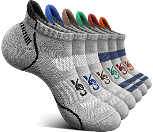 KEMISANT Mens Socks Trainer 6 Pairs, Mens Womens Athletic Socks Sports Running Socks for Outdoor Walking,Hiking,Climbing,Anti-blister Breathable Moisture Wicking(6Pairs,Shoe Size:3-5)