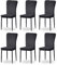 JaHECOME 6er Set Esszimmerstühle mit Samt-Bezug, hoher Rückenlehne, Gitter Leichtbau Design, Essstuhl mit Metallbeine, für Esszimmer Küche Wohnzimmer (6, schwarz)