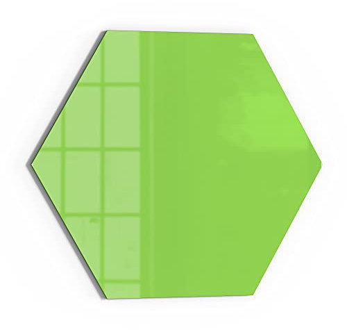 DEQORI Glas-Magnettafel | 55x47,6 cm groß | Unifarben - Hellgrün | Memo-Board aus Glas | Magnetboard inkl. Magnete, Stift & Tuch für Küche & Büro | Tafel magnetisch & beschreibbar