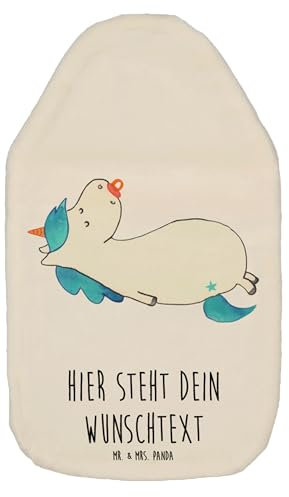 Mr. & Mrs. Panda Wärmflasche bedrucken Einhorn Schnuller - Weiß
