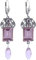 Jugendstil Ohrringe Silber Kristalle Light Amethyst Baguette Schliff Damen Ohrhänger NOBEL SCHMUCK
