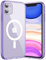 JETech Magnetic Case for iPhone 11 6.1-Inch Compatible with MagSafe Wireless Charging, Shockproof Phone Bumper Cover, Anti-Scratch Clear Back (Deep Purple)