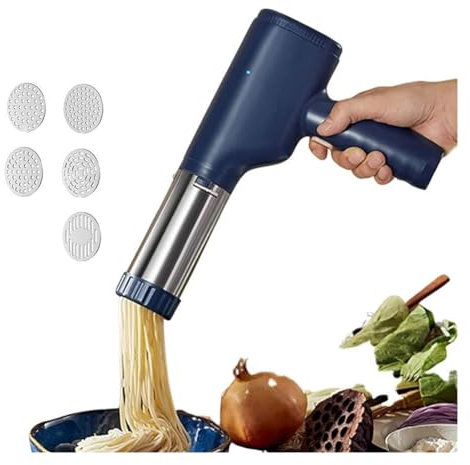 VACSAX Automatic Electric Stainless Steel Manual Noodle Maker, Thick Thin Hand Operated Spaghetti fast Pasta Cutter, Pressing Machine Set, Household Electric cordless Pasta Maker, for Home Family Use