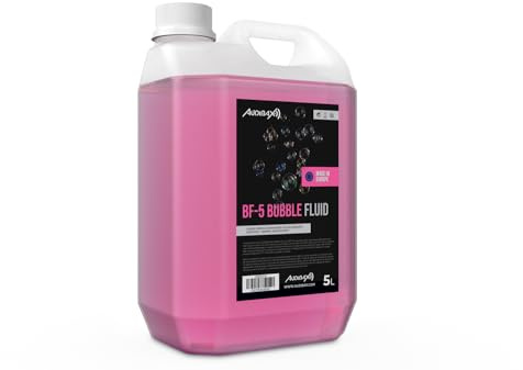 Audibax BF-5 Bubble Fluid - Liquide à Bulles pour Machine à Bulles de 5 Litres - Liquide Naturel - Sans Danger pour la Respiration et Sans Produits Chimiques Dangereux - Cruelty Free