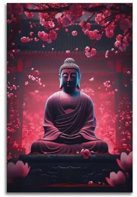 WALS Buddhismus-Poster Buddha Zazen 6 dekorative Leinwand Familie Schlafzimmer Kunstwerk Bild Gemälde 60 x 90 cm