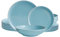 ECHTWERK 18-teiliges Vintage Tafelservice Nerea Nature-Design, für 6 Personen, Pastellfarbenes Geschirrset aus Steingut mit 6 x Speiseteller, 6 x Beilagenteller, 6 x Suppenteller, Mint