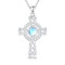 Keltisches Kreuz Kette 925 Sterling Silber Mondstein Keltischer Knoten Anhänger Halskette Irischer Keltischer Schmuck Geburtstags Geschenke für Damen Frauen Mädchen Mutter